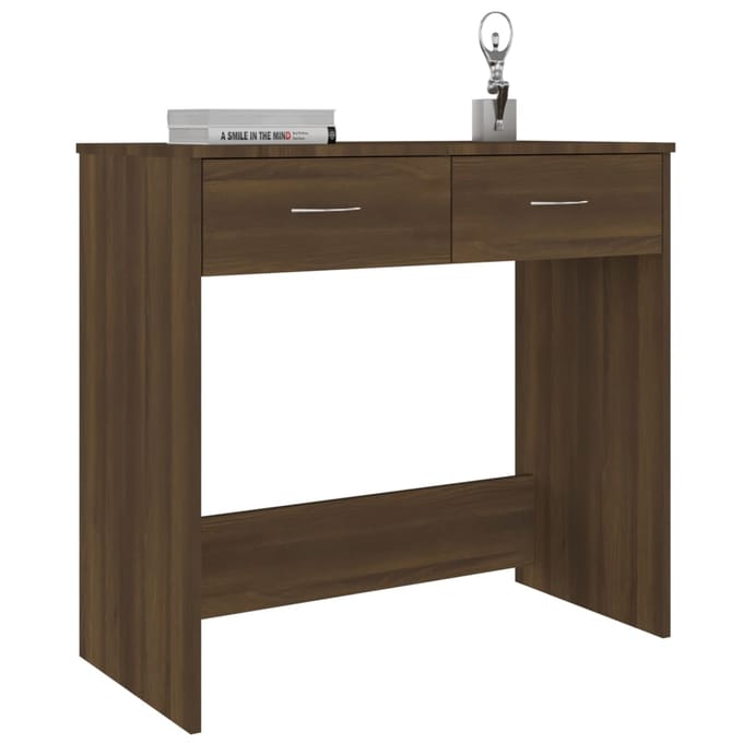vidaXL - Bureau - 80x40x75 - cm - bewerkt - hout - bruin - eikenkleur