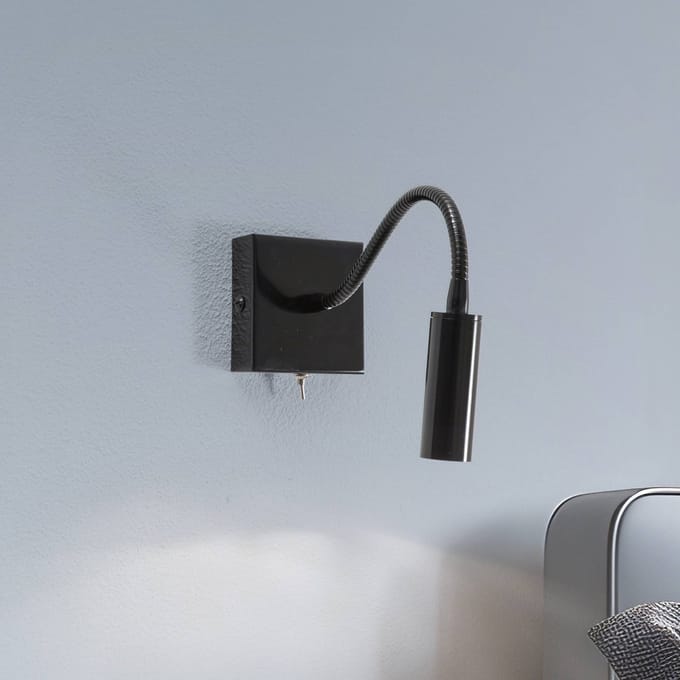Argon Wandlamp Ojos, zwart, leeslamp, verstelbaar, 33 cm, G9