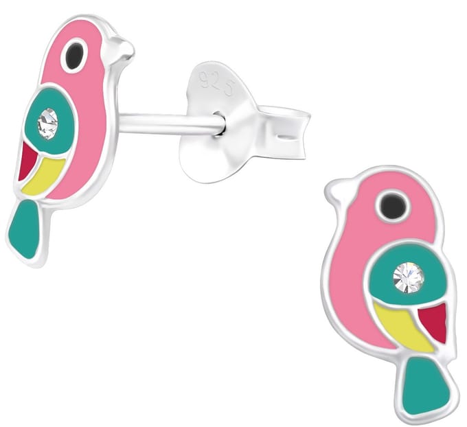 Joy|S - Zilveren vogel oorbellen - 5 x 10 mm