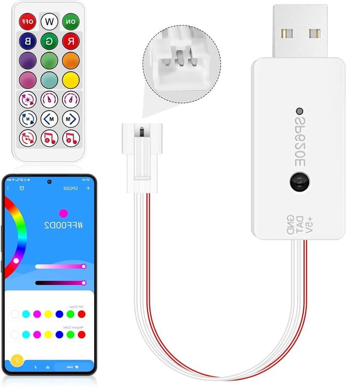 Bluetooth Controller voor WS2812B WS2811 RGB LED Strips met IR Afstandsbediening en Smartphone App Besturing