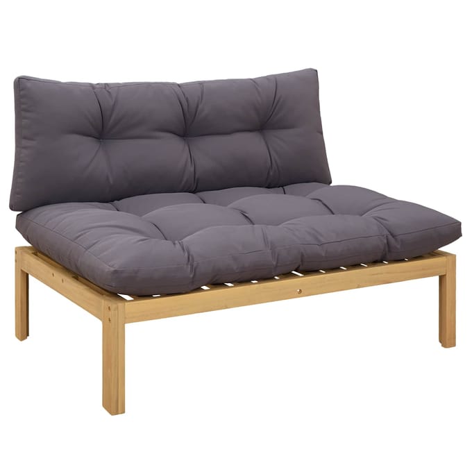 vidaXL - Midden - Sofa - Eenheid - Licht - Acacia - en - Donker - Grijs - Acaciahout