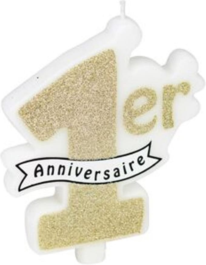 ARTYFETES - 1e verjaardag glitter kaars