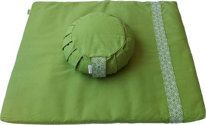 Samarali Groene Meditatie Essentials - Zafu Kussen & Zabuton Mat - Duurzaam en Biologisch