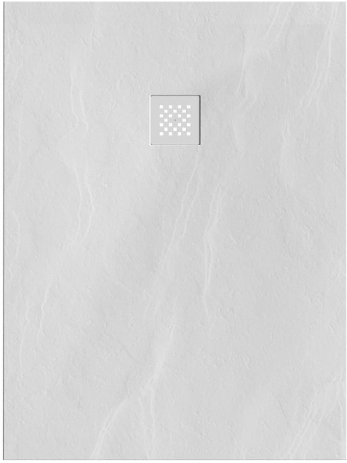 Brauer Asteroid Douchebak - 90 x 120 cm - Mineraalmarmer - Mat Wit - Antislip - Antibacterieel