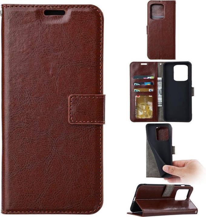Bookcase Geschikt voor: iPhone 13 Pro Max - Bruin - portemonee hoesje