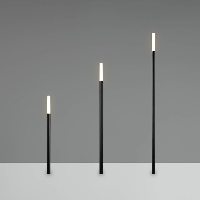 Reality Leuchten LED grondspies lamp STICK, zwart, 3-lamps, IP44, stekker