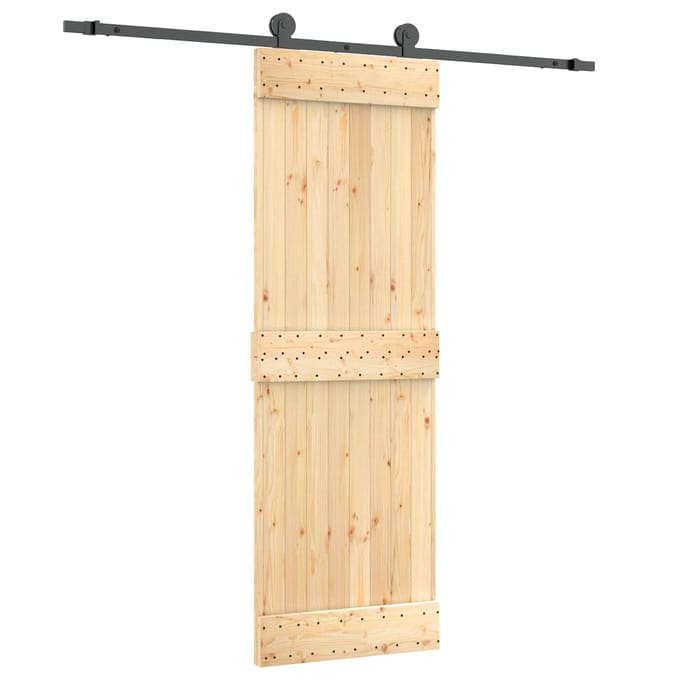 vidaXL - Schuifdeur - 70 - x - 210 - cm - Massief - Pine - Hout - (Onbehandeld)