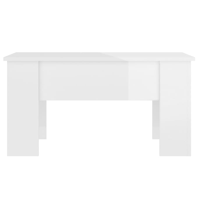 vidaXL - Salontafel - 79x49x41 - cm - bewerkt - hout - hoogglans - wit