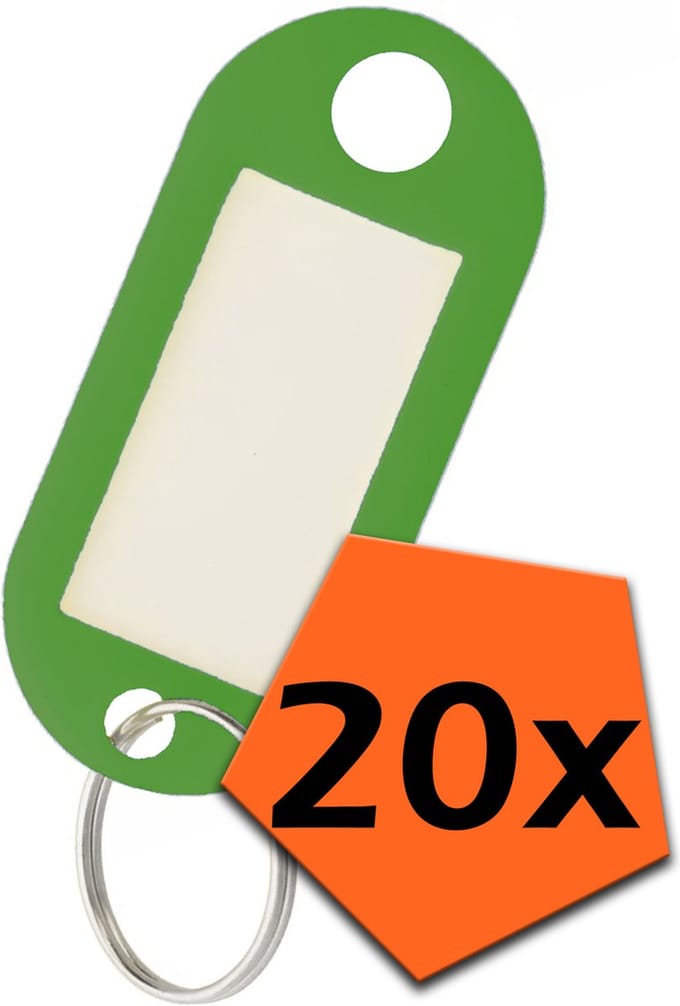 Sleutelhanger Bagagelabel Gekleurde Sleutellabels Sleutelhangers Naamlabel Groen - 20x