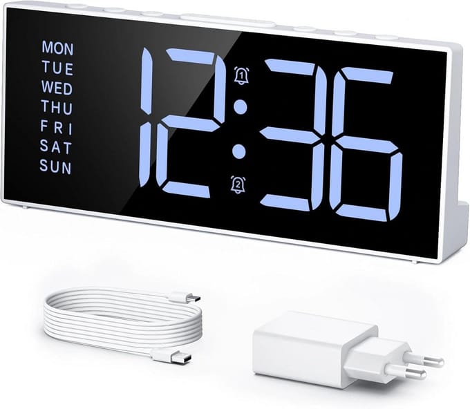 Digitale Wekker met Weekdagweergave en Dubbel Alarm