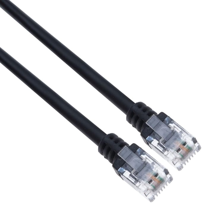 Modemkabel RJ11 - DSL Verlengkabel - Internet Verbinding - Plat Flexibel Ontwerp - 1 Meter - Zwart