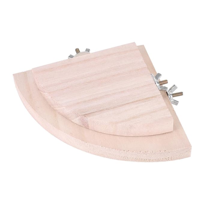 2 Pièces Perchoirs en Bois en Forme d'Éventail pour Cage à Oiseaux Support Plateforme Jouet pour Hamster Perroquet Animal de Compagnie Chaud white