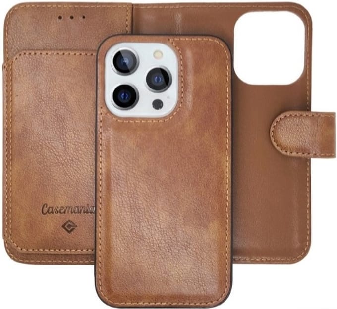 Cityhoesje - iPhone 14 Pro Max - Bookcase incl. Pasjeshouder - Bruin