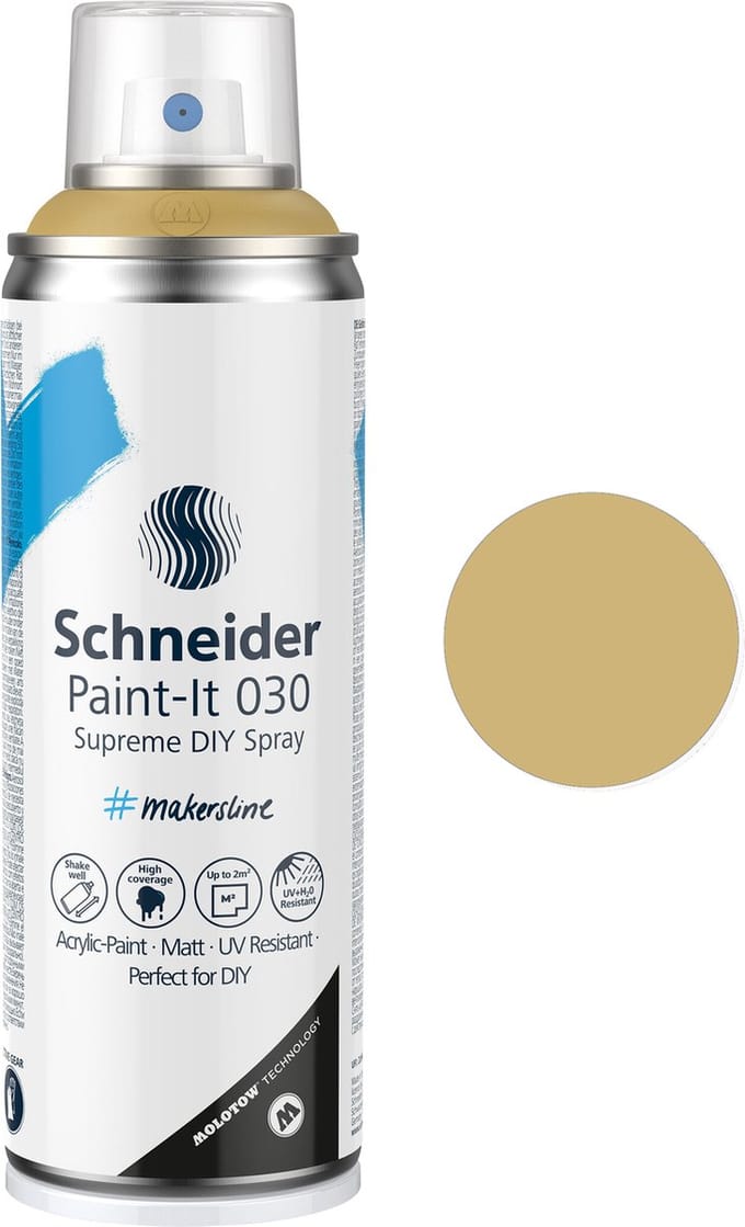 Schneider spuitbus verf - Paint-It 030 - DIY spuitverf - acrylverf - 200ml - goud - S-ML03050066