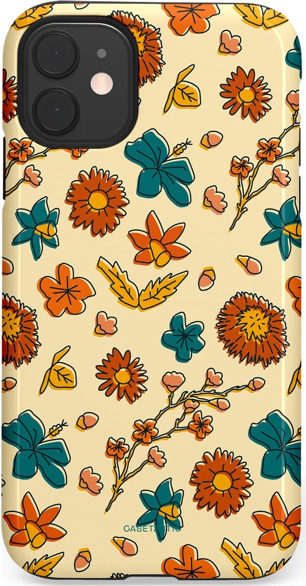 Casetastic hoesje geschikt voor Apple iPhone 11 - Dubbellaagse bescherming - Boranisch veld - Fashion Case - Crème Terracotta Okergeel