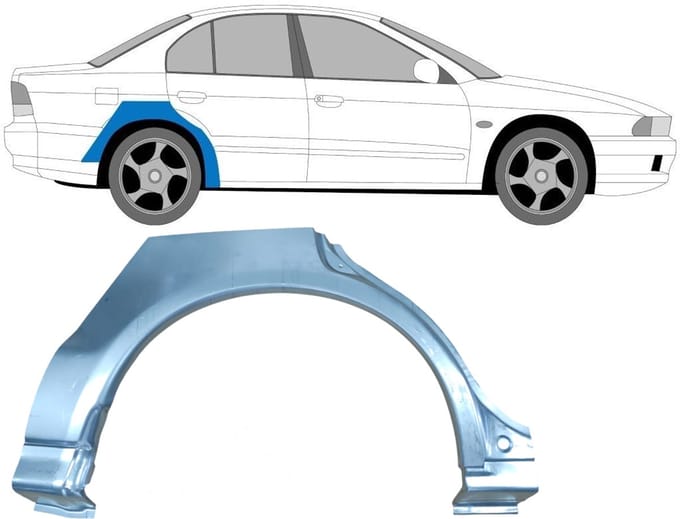 Reparatiepaneel achterspatbord voor Mitsubishi Galant 1996-2003 / Rechts