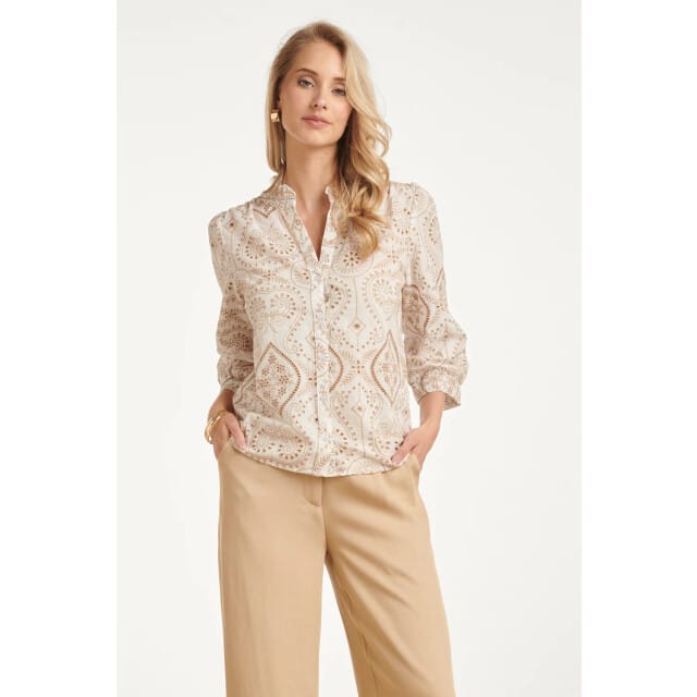 Smashed Lemon Blouse met paisley borduurwerk en ruches |