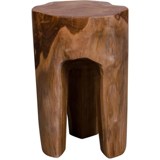 Teak houten bijzettafel Rose - 26x26x40cm