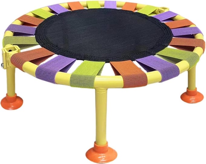 Mini Trampoline - Springbed Oefening - Thuis Trainen - Opvouwbaar Ontwerp - 45x16cm - Kleurrijk
