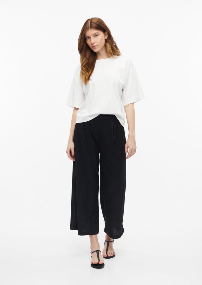 s.Oliver - female - Gestructureerde culottes met plooien en elastische tailleband