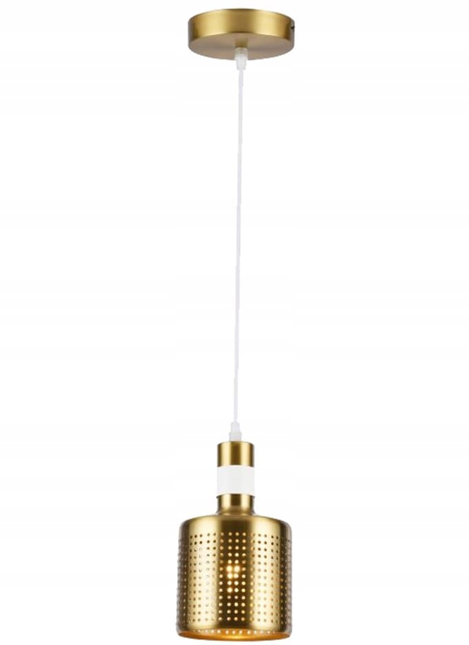 GTV BELLIS Hanglamp - Wit/Goud, E27, Ø12cm, IP20