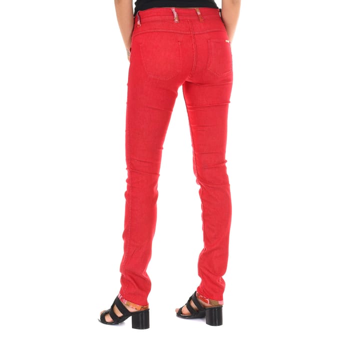 Lange omkeerbare broek van elastische stof 10DBF0605-B101 vrouw