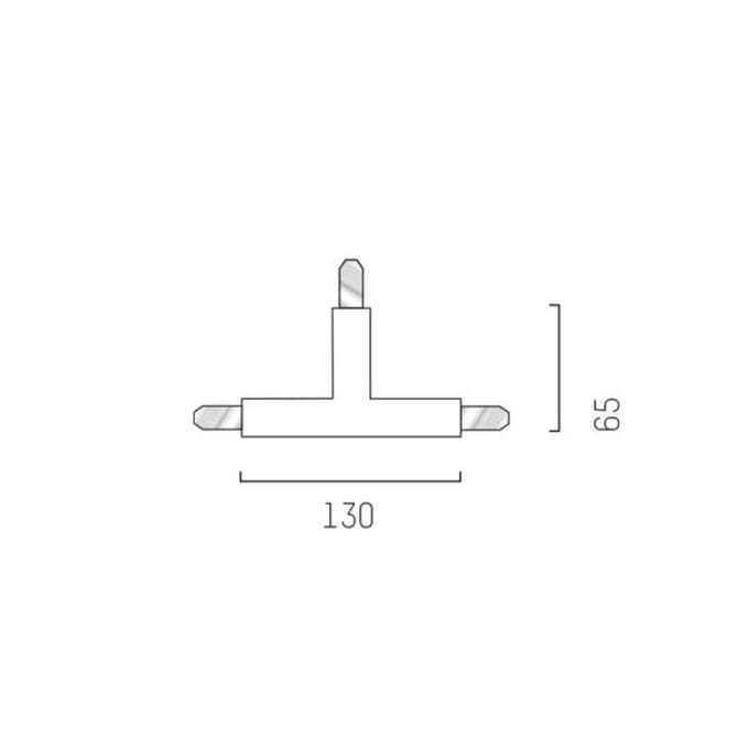 Molto Luce T-koppeling voor Volare 2-fasen railsysteem, wit