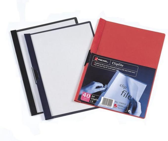 Rexel Clipfile - A4 25 vel - Rood (5st)