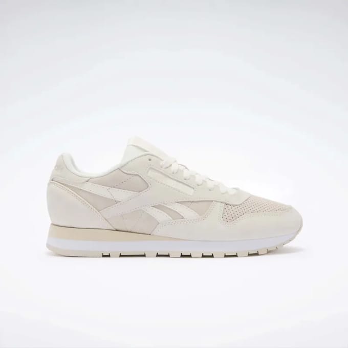 Reebok - maat 45 - CLASSIC LEATHER CHALK - SAND - Wit Heren Sneakers - chalk