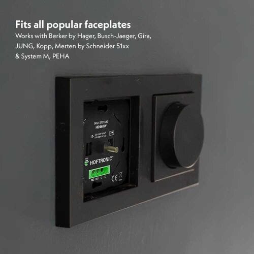 HOFTRONIC LED draaidimmer - 160W - 0,5-160W -  Fase-afsnijding (trailing edge) - Wisselschakeling - Soft-start - Instelbare dimbaarheid - Exclusief