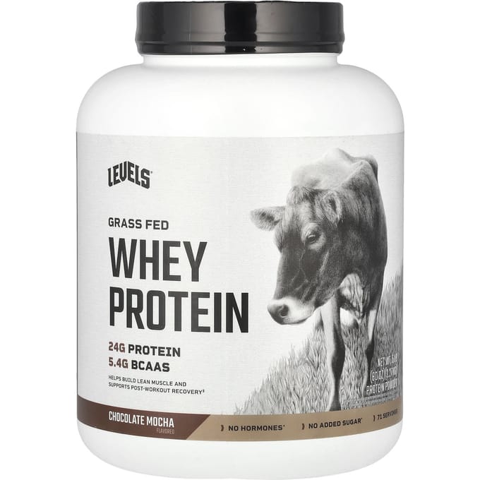 Weiproteïnepoeder van grasgevoerde koeien, Chocolade Mocha, 2,27 kg (5 pond)