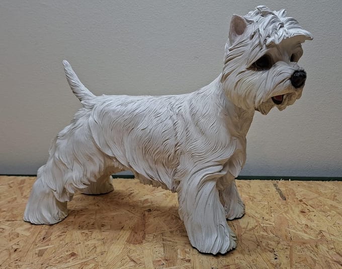 Westy Hond beeld - 30cm hoog - polyresin - polystone - Decoratie - Woonaccessoires - Beeld