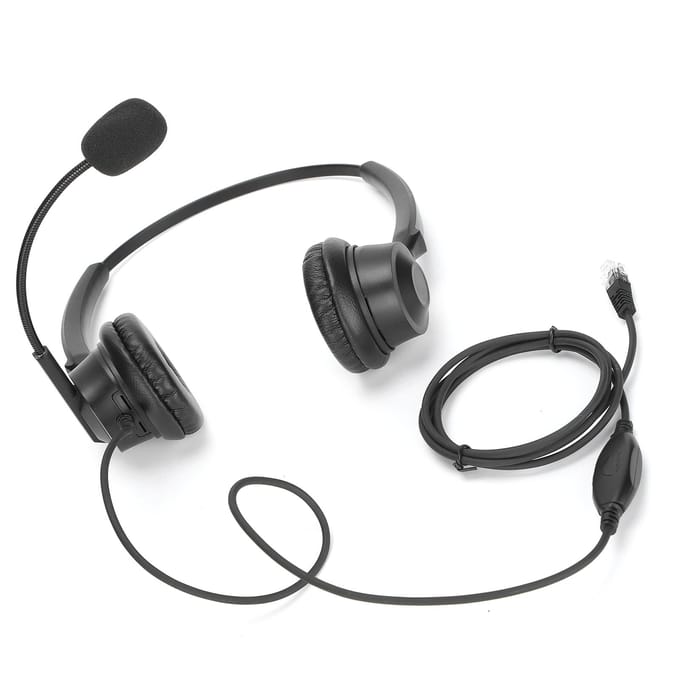 Binaurale Headset Telefoonheadset met Microfoon met Ruisonderdrukking en Volumeregeling