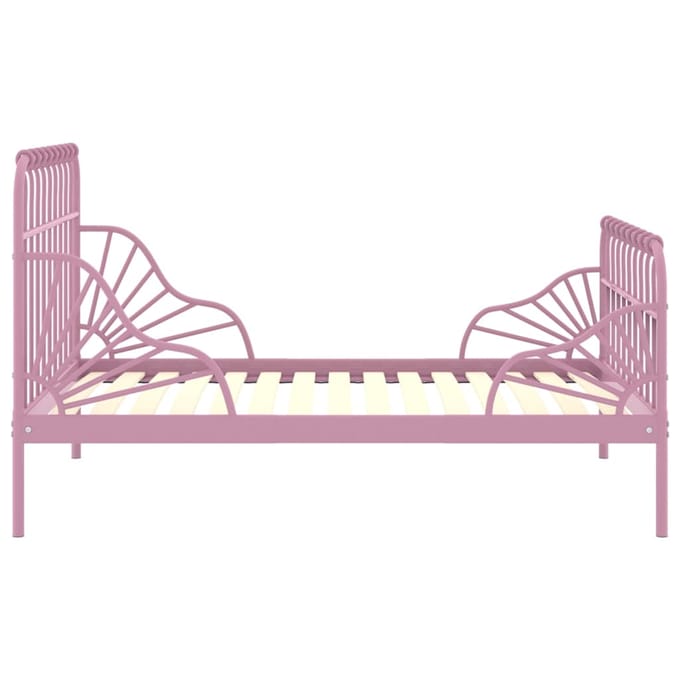 vidaXL - Bedframe - verlengbaar - metaal - roze - 80x130/200 - cm
