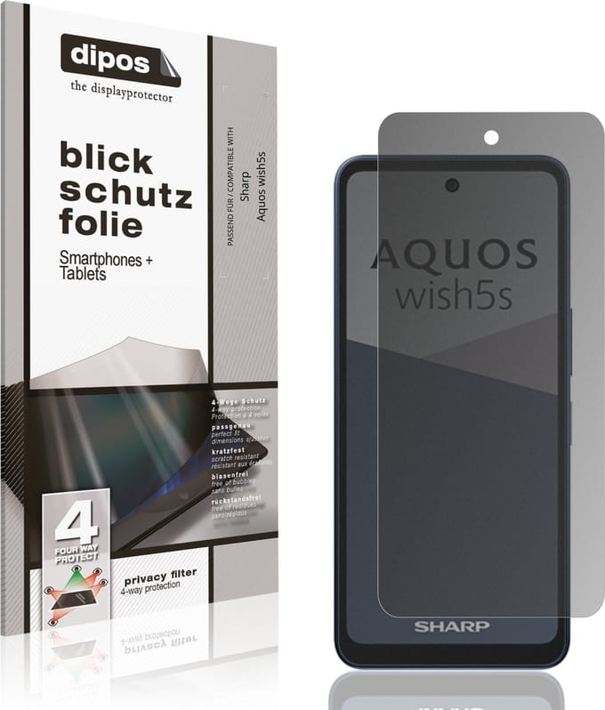 dipos – Matte Privacy Screenprotector geschikt voor Sharp Aquos wish5s | Anti-Spy Beschermfolie