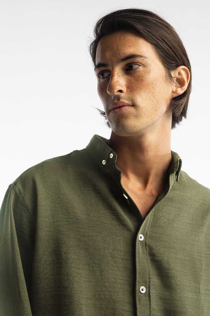 Overmaatse Knoopsluiting Lange Mouwen Shirt