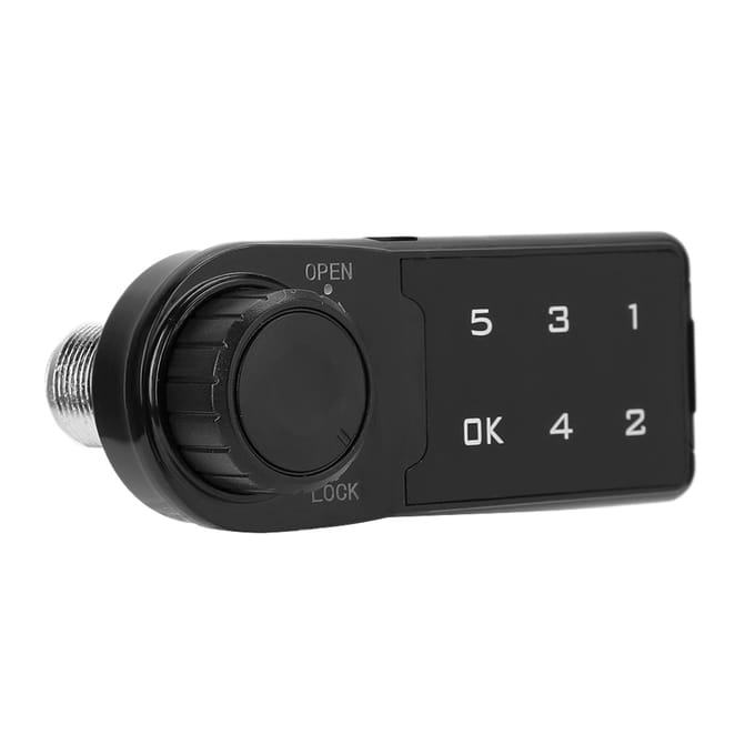 Serrure à combinaison électronique à clavier tactile pour classeur, casier, tiroir (L = 30 mm) black