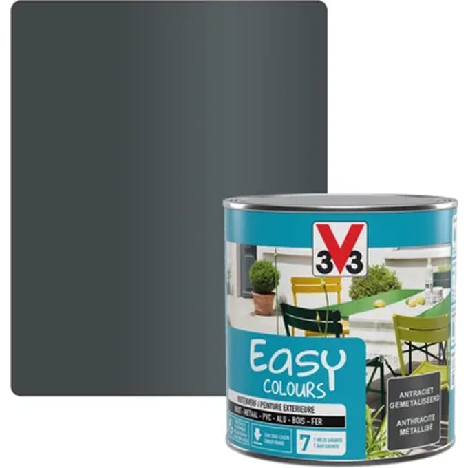 V33 Metaallak Easy Colours - Anthraciet - Metallic 0.5l