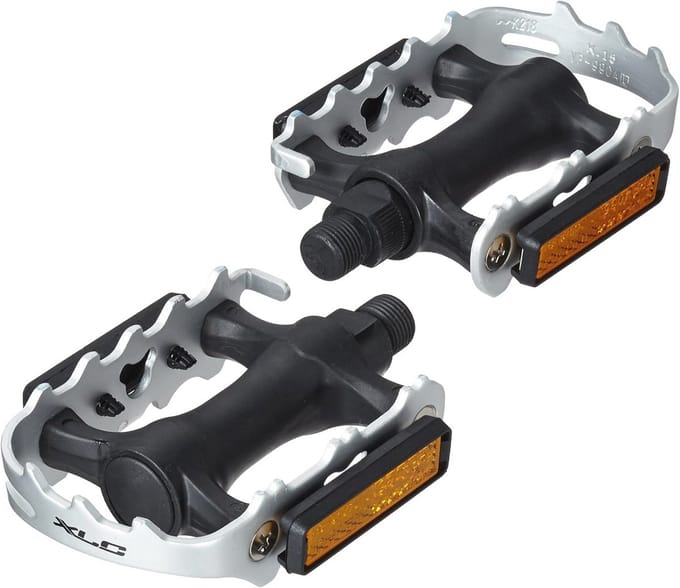 MTB-pedaal zwart zilver één maat