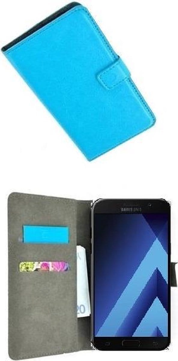 Geschikt voor Samsung Galaxy A3 2017 Hoesje P Wallet Bookcase Turquoise
