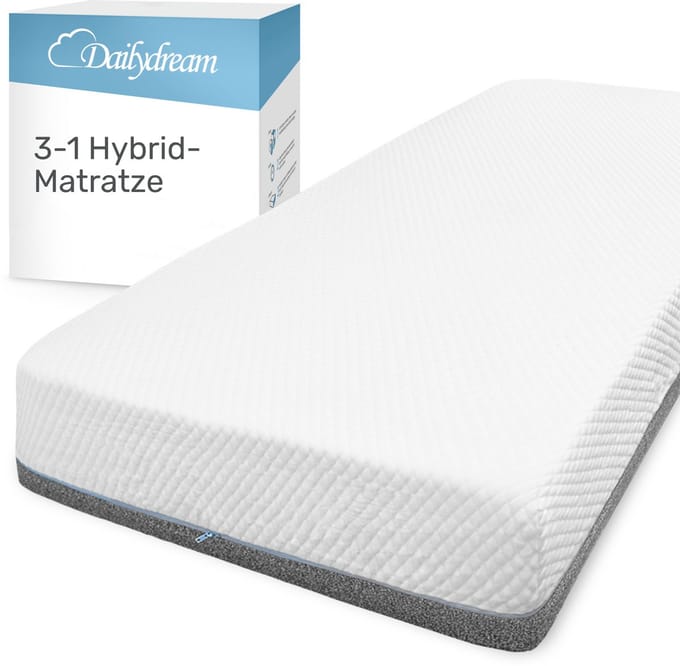 Dailydream 3-in-1 Matras – 100x200x26 cm – Hybrid Pocketvering Traagschuim