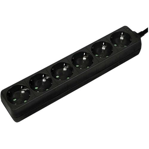 LogiLink LPS238B Stekkerdoos Zwart Randaarde stekker 1 stuk(s)