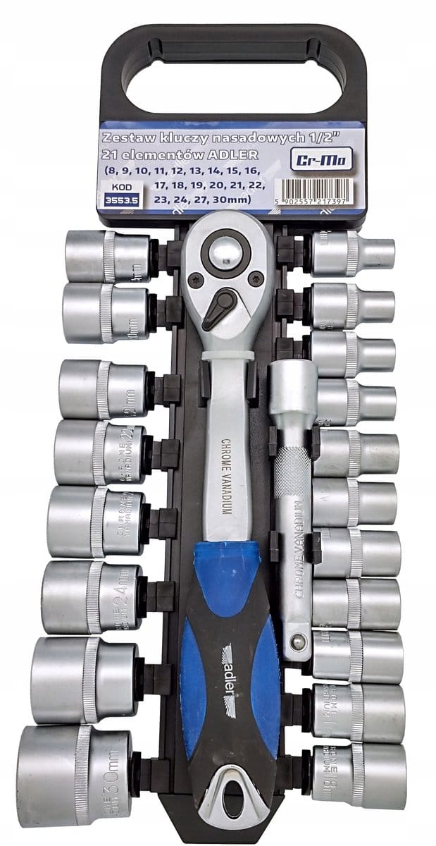 Adler Dopslagsleutel Set Cr-V 1/2" - 21 Delen