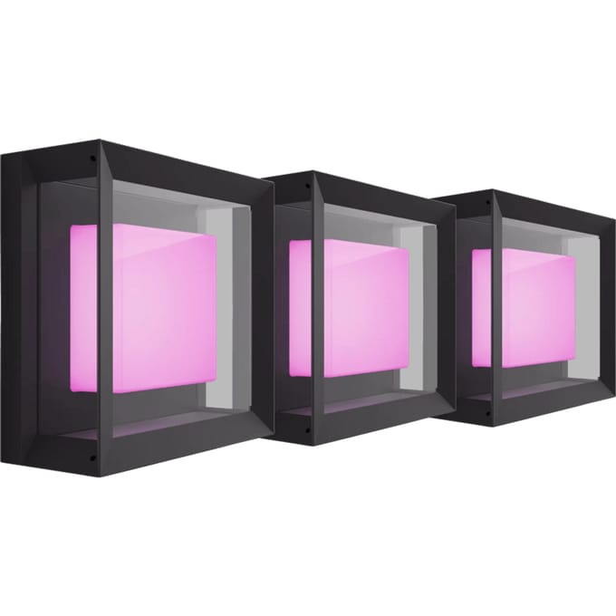 Philips Hue Econic muurlamp White and Color Zwart modern 3-pack