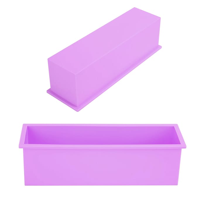 Moule à Savon Rectangulaire en Silicone 1200ML DIY Moule à Toast Boîte à Fabriquer Outil Purple