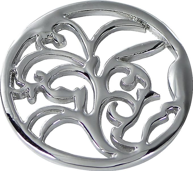 Quiges - Munthouder Munt 33mm Bloemen Verzilverd - EPR034