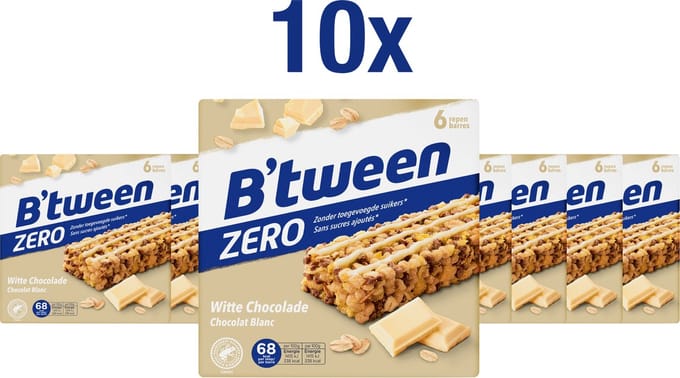 B'tween Zero Witte Chocolade - Mueslirepen - Muesli - 60 repen x 20 gram