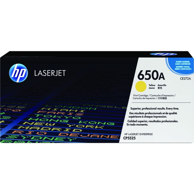 HP CE272A nr. 650A toner cartridge geel (origineel)