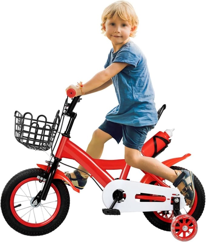 Kinderfiets - Loopfiets - Leren Fietsen - Verstelbaar Zadel - 12 inch - Rood Zwart