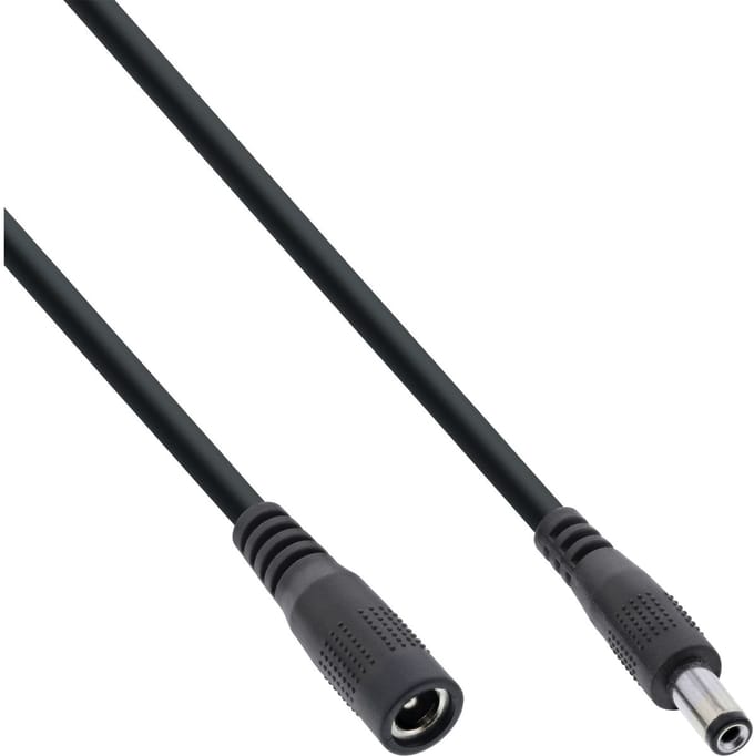 DC verlengkabel | 5,5 x 2,1mm | max. 24W | zwart | 2 meter